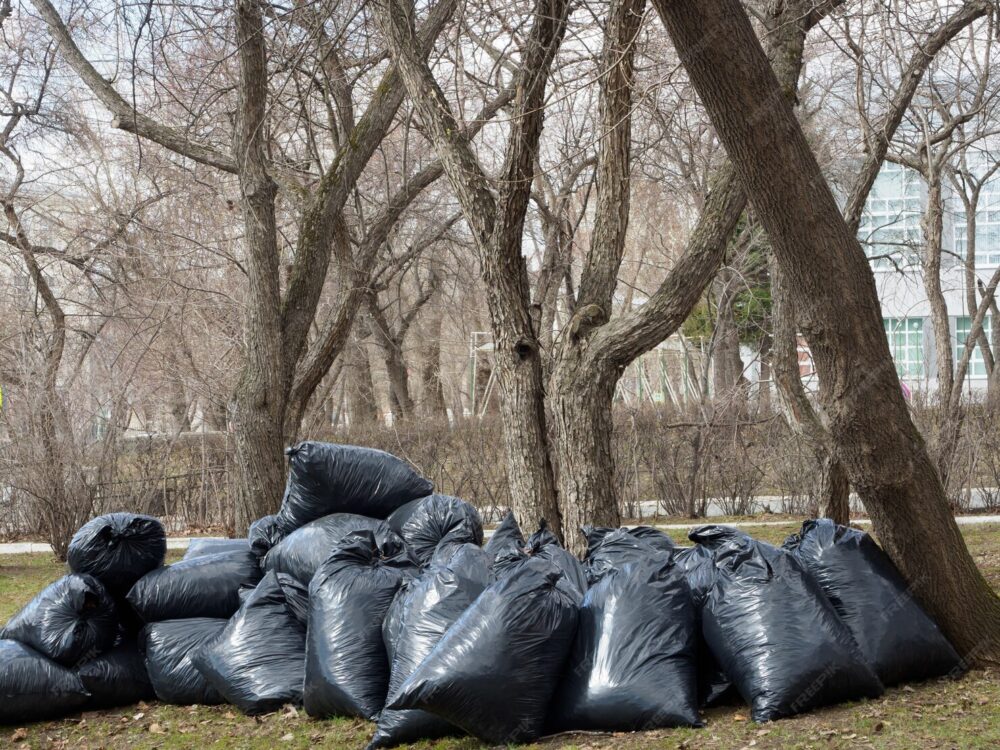 A bunch of collected trash